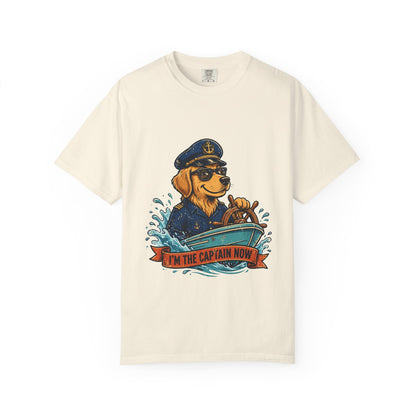 Golden Retriever Boat Captain Tee | Funny Summer Dog Graphic Shirt