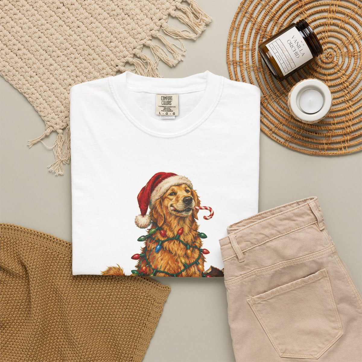 Naughty List Champion Golden Retriever Christmas Tee