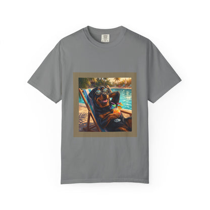 Rottweiler Poolside Tee | Funny Summer Dog Graphic Shirt