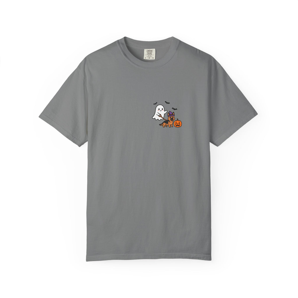 German Shepherd Ghost Walking Dog Pocket Tee Cute Halloween Dog Shirt
