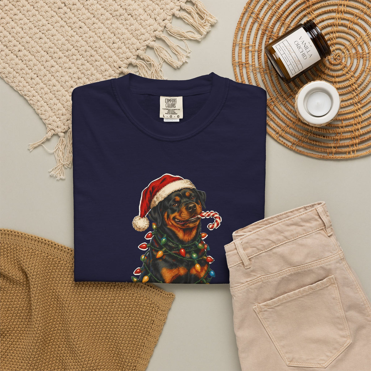 Naughty List Champion Rottweiler Christmas Tee