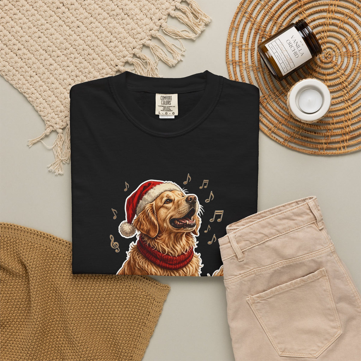 Merry Woofmas Golden Retriever Christmas Tee