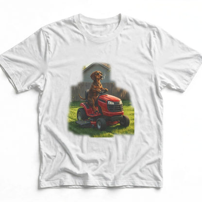 Dachshund Lawn Mower Tee | Funny Spring Dog Graphic Shirt