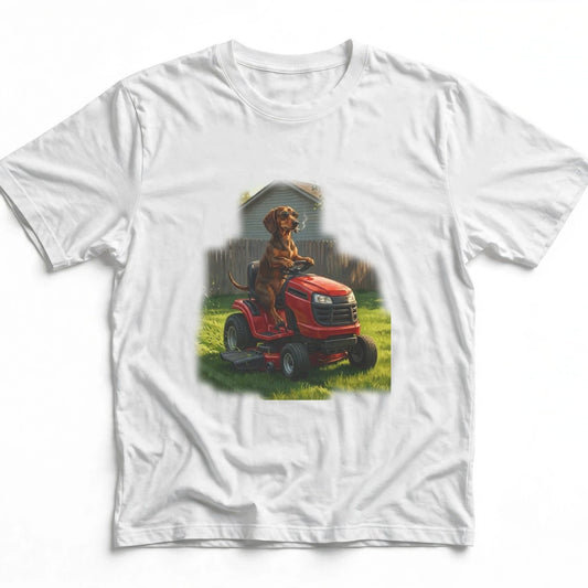Dachshund Lawn Mower Tee | Funny Spring Dog Graphic Shirt