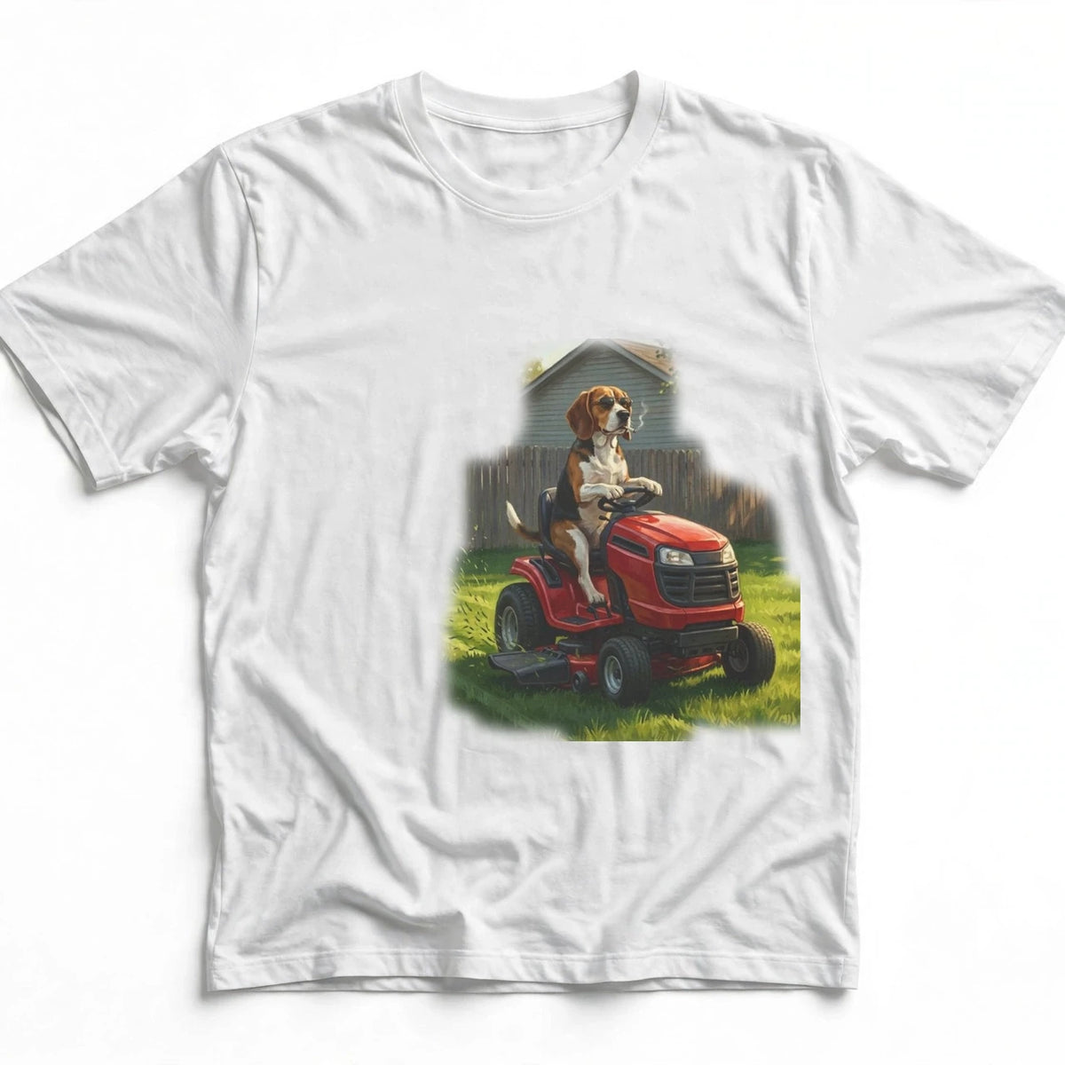 Beagle Lawn Mower Tee | Funny Spring Dog Graphic Shirt