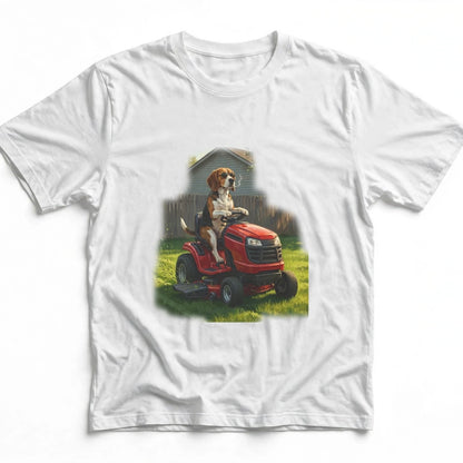 Beagle Lawn Mower Tee | Funny Spring Dog Graphic Shirt