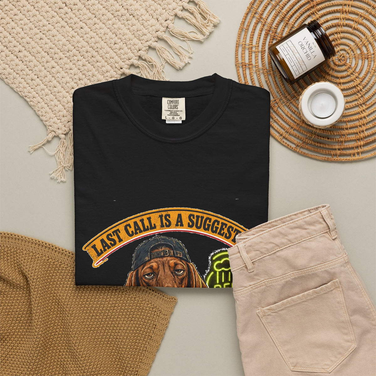 Last Call Larry Dachshund Bar Tee