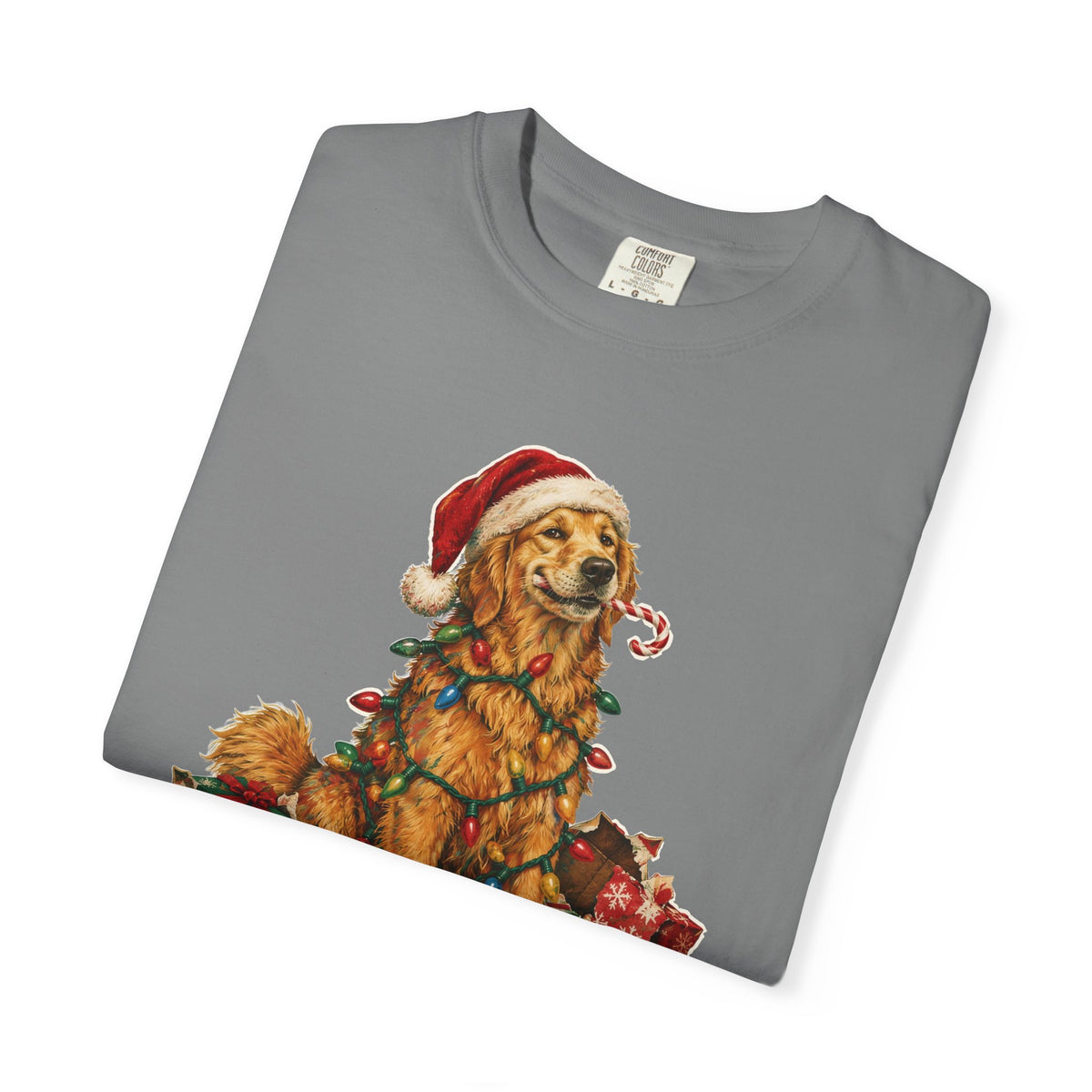 Naughty List Champion Golden Retriever Christmas Tee
