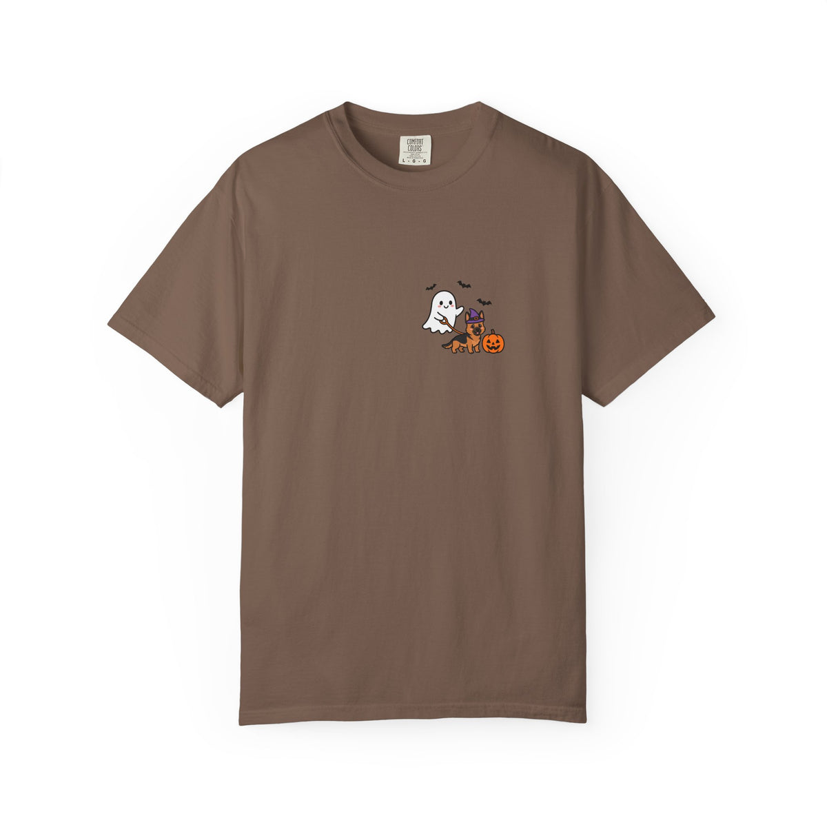 German Shepherd Ghost Walking Dog Pocket Tee Cute Halloween Dog Shirt