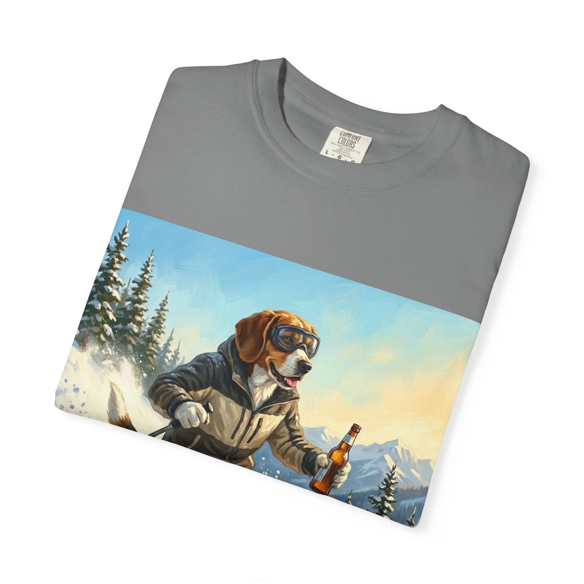 Beagle Skiing Tee | Funny Winter Dog Graphic Shirt