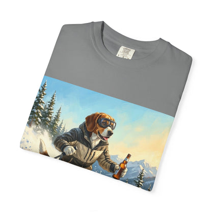 Beagle Skiing Tee | Funny Winter Dog Graphic Shirt