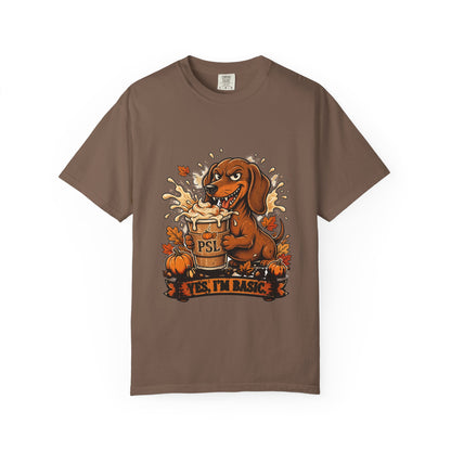 Dachshund Yes I'm Basic Tee | Funny Fall Dog Graphic Shirt