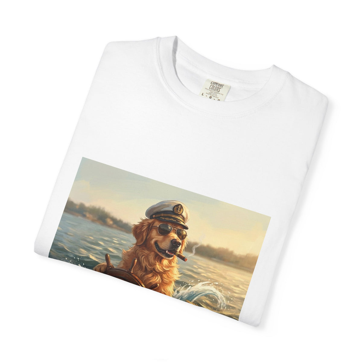 Golden Captain Tee | Funny Summer Dog Graphic Shirt