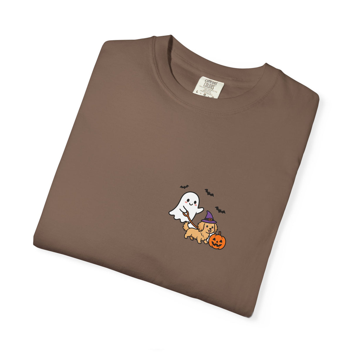 Golden Retriever Ghost Walking Dog Pocket Tee Cute Halloween Dog Shirt