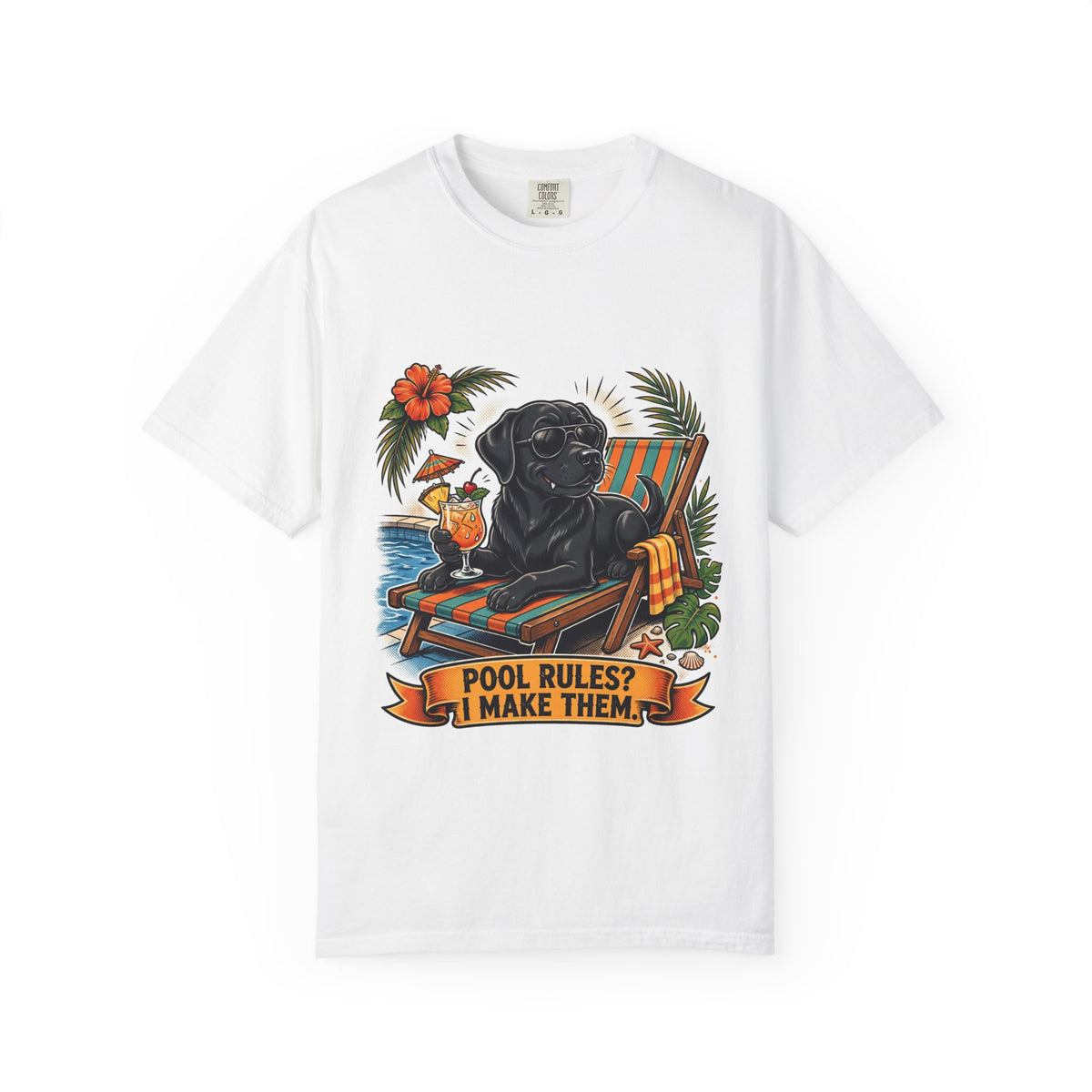 Labrador Retriever Pool Rules Tee | Funny Summer Dog Graphic Shirt