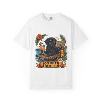 Labrador Retriever Pool Rules Tee | Funny Summer Dog Graphic Shirt
