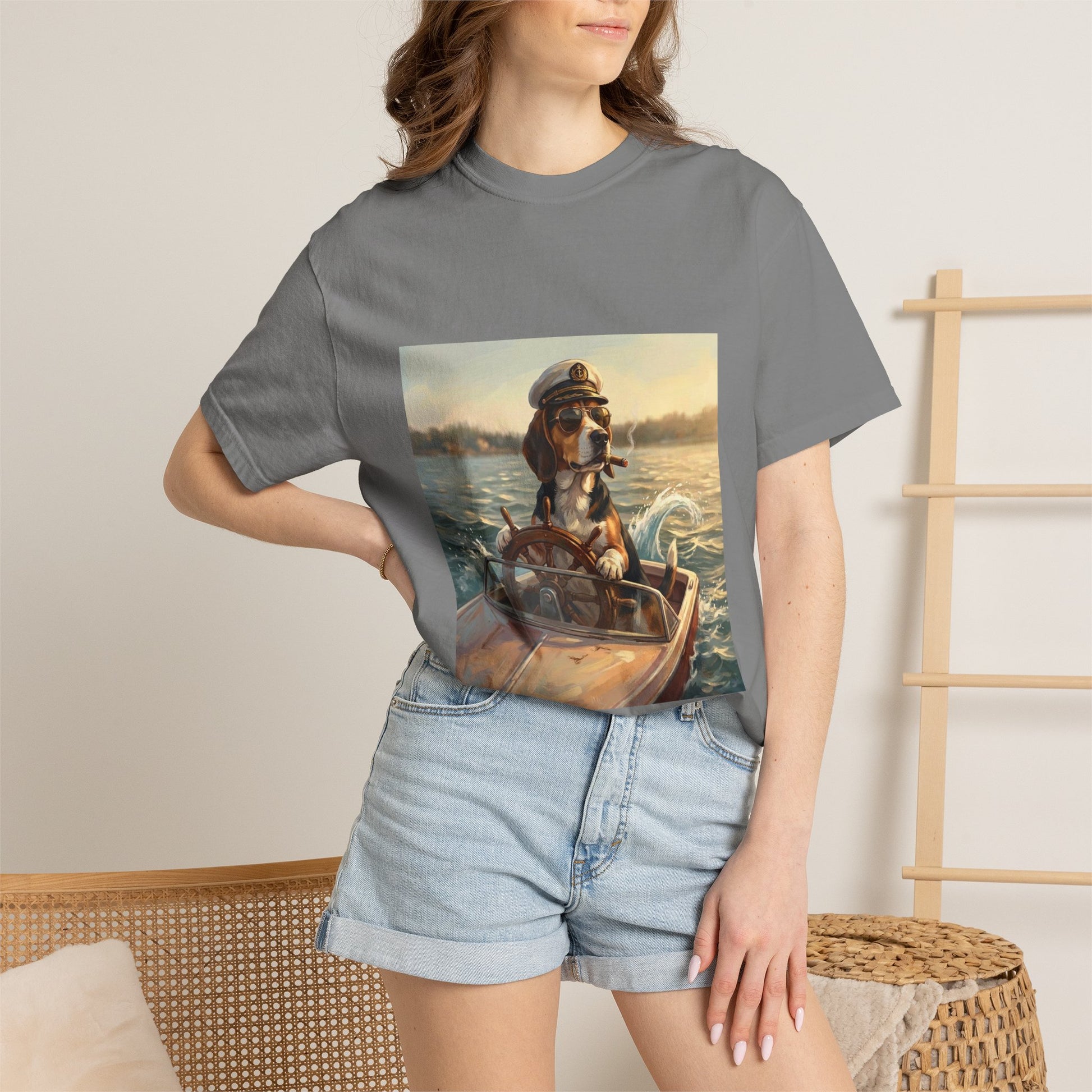 Beagle Captain Tee | Funny Summer Dog Graphic Shirt