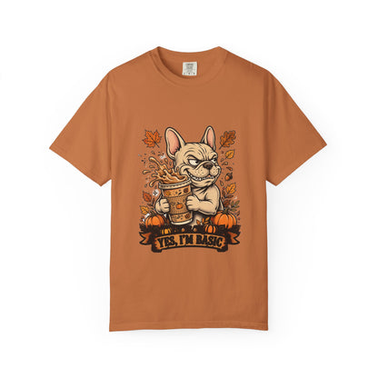 French Bulldog Yes I'm Basic Tee | Funny Fall Dog Graphic Shirt