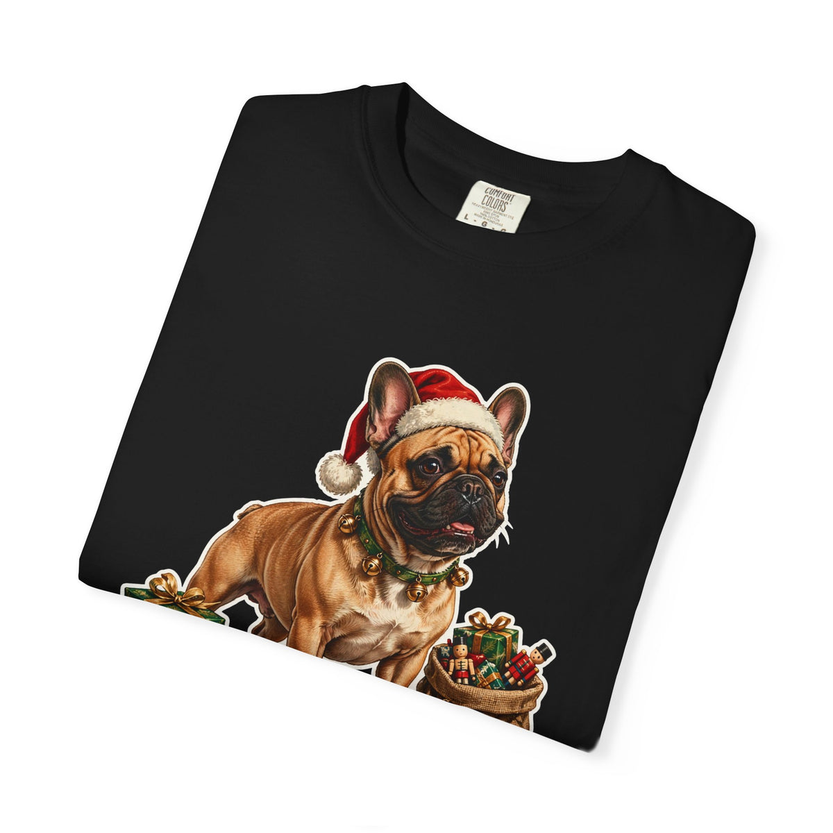 Santa's Little Yelper French Bulldog Christmas Tee