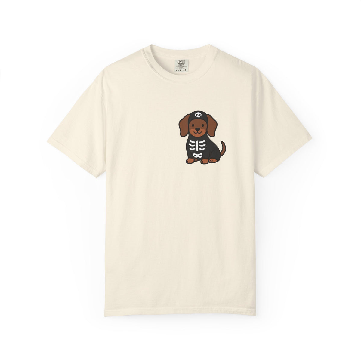 Dachshund Skeleton Halloween Pocket Tee | Cute Spooky Dog Shirt
