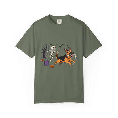 German Shepherd Skeleton Halloween Tee | Funny Spooky Dog Shirt