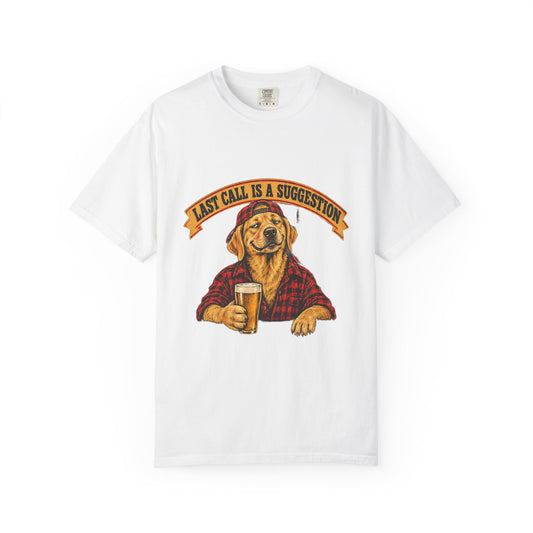 Last Call Larry Labrador Retriever Bar Tee