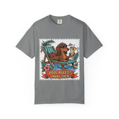 Dachshund Pool Rules Tee | Funny Summer Dog Graphic Shirt