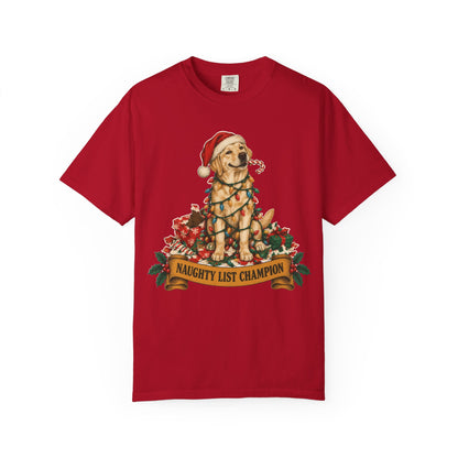 Naughty List Champion Labrador Retriever Christmas Tee