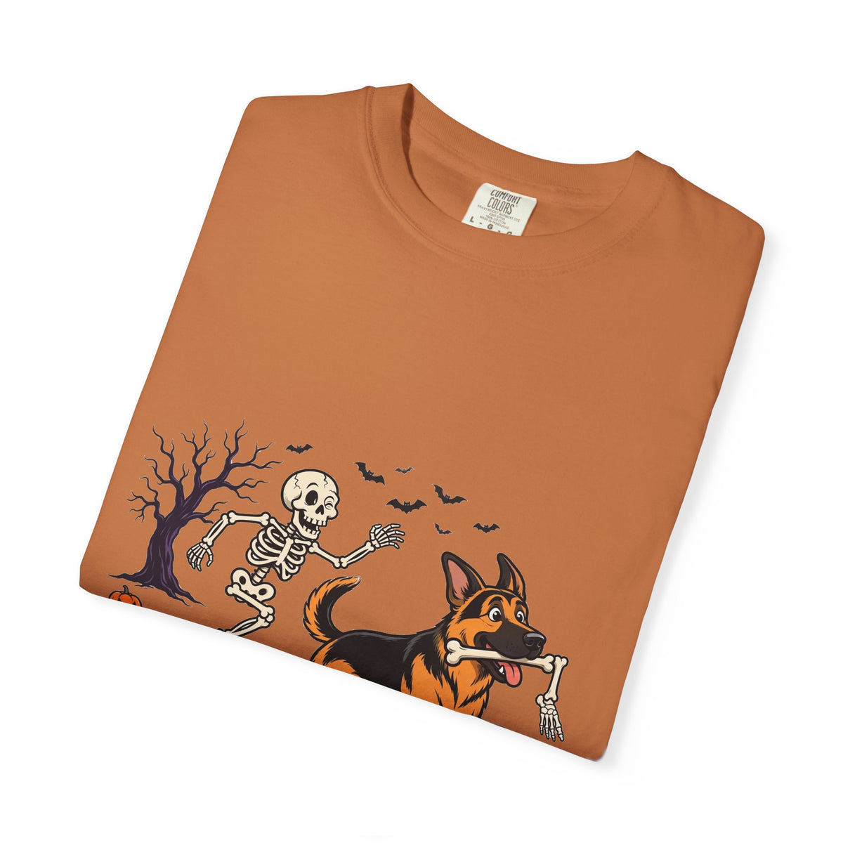 German Shepherd Skeleton Halloween Tee | Funny Spooky Dog Shirt