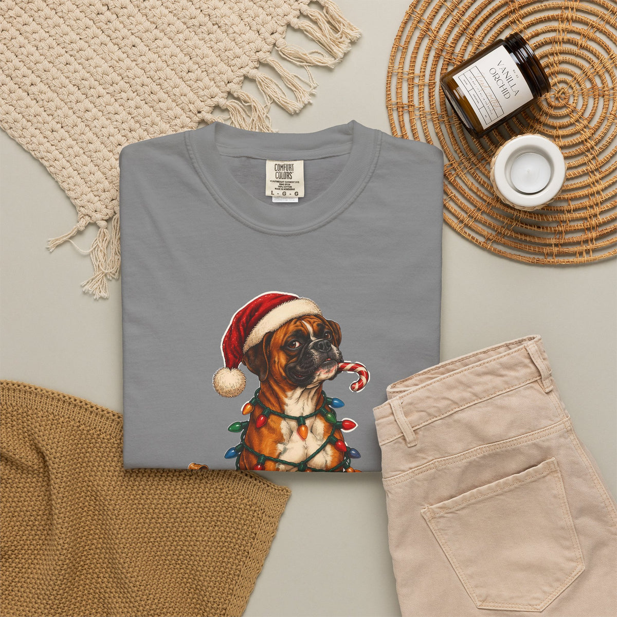 Naughty List Champion Boxer Christmas Tee