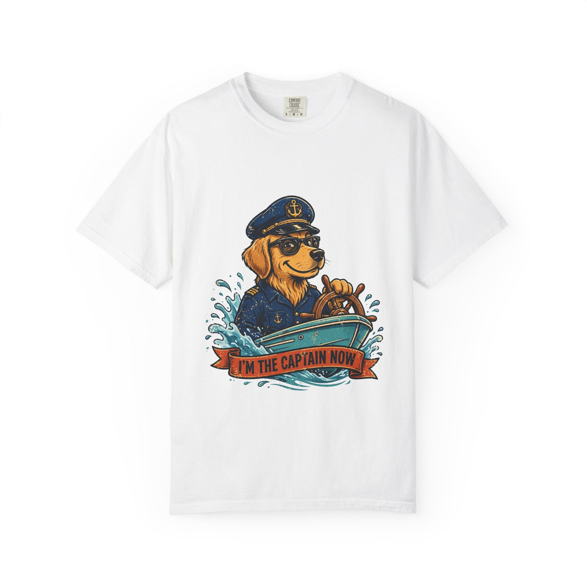 Golden Retriever Boat Captain Tee | Funny Summer Dog Graphic Shirt