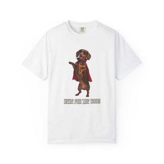Dachshund Here For The Boos Tee | Funny Halloween Dog Shirt