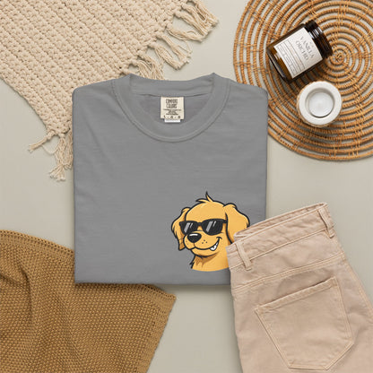 Certified Bad Influence Golden Retriever Pocket Tee | Funny Dog Shirt