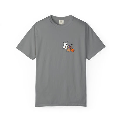 French Bulldog Ghost Walking Dog Pocket Tee Cute Halloween Dog Shirt