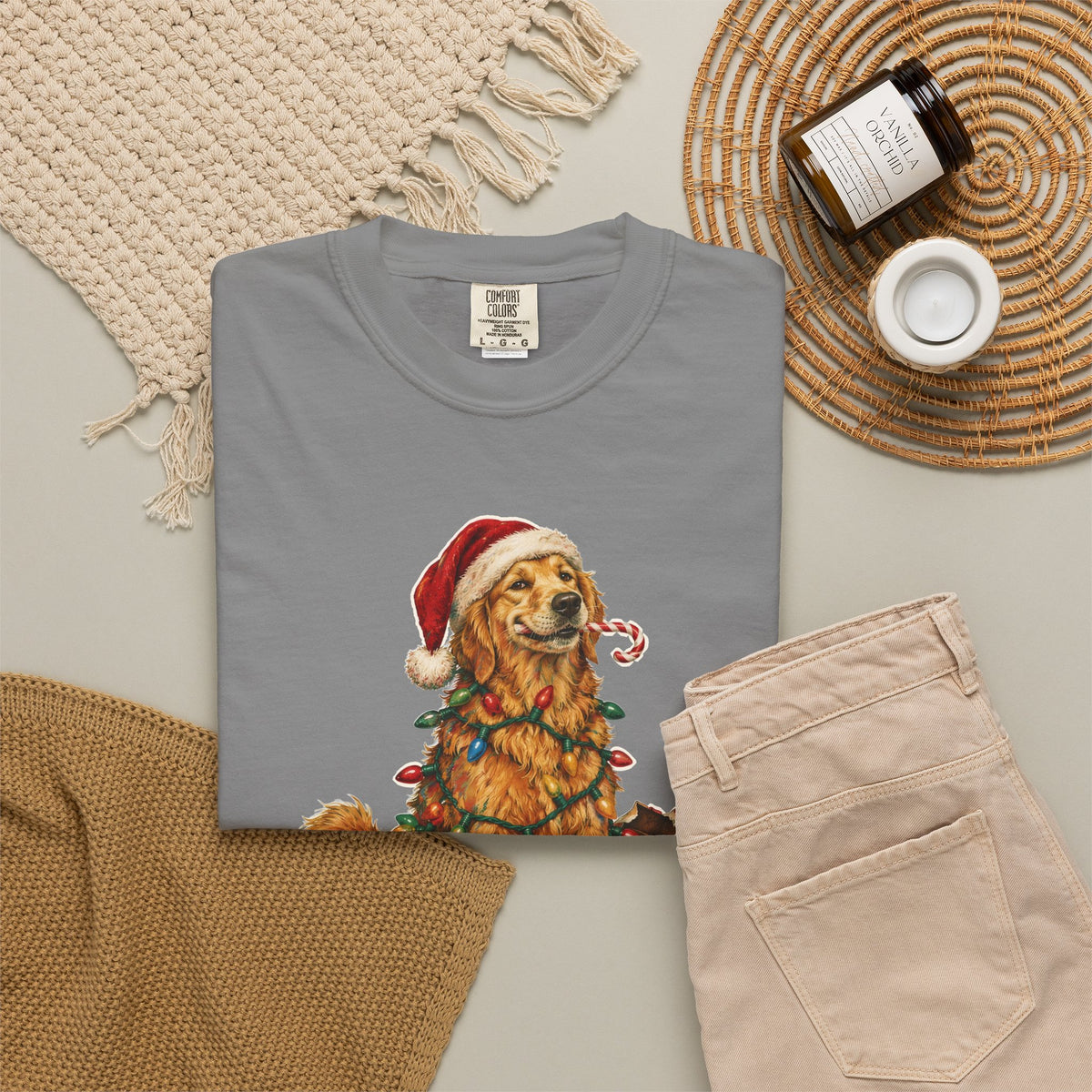 Naughty List Champion Golden Retriever Christmas Tee