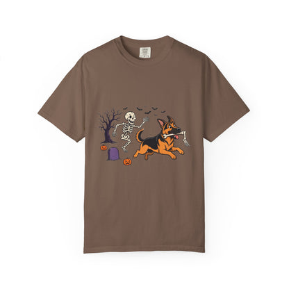 German Shepherd Skeleton Halloween Tee | Funny Spooky Dog Shirt