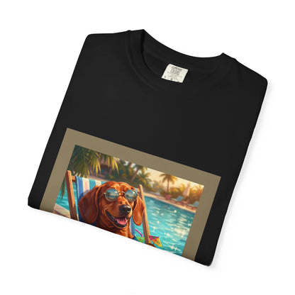 Dachshund Poolside Tee | Funny Summer Dog Graphic Shirt