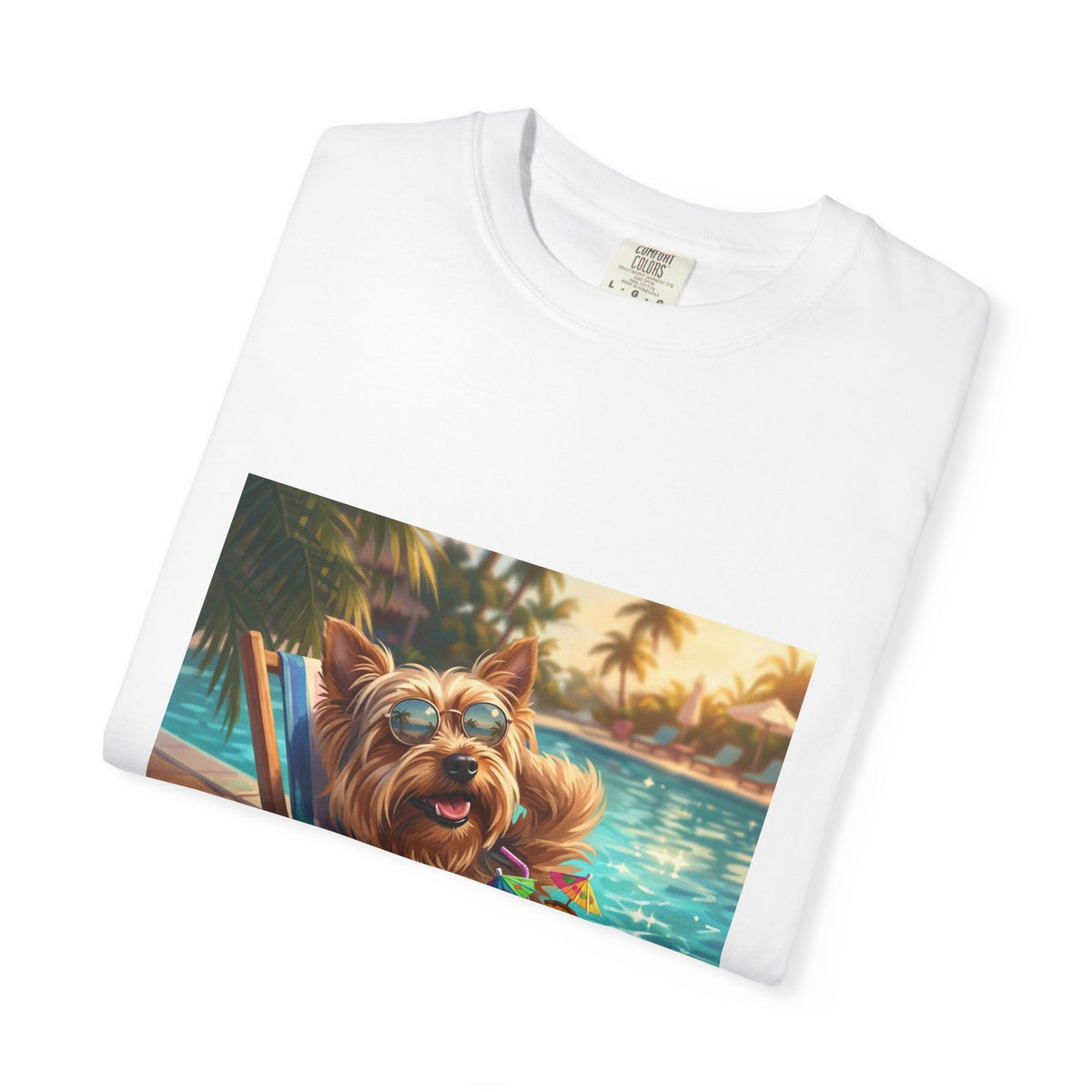 Yorkshire Terrier Poolside Tee | Funny Summer Dog Graphic Shirt