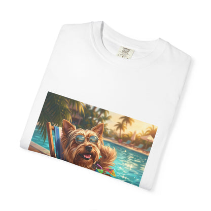 Yorkshire Terrier Poolside Tee | Funny Summer Dog Graphic Shirt