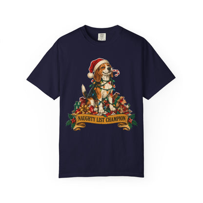 Naughty List Champion Beagle Christmas Tee