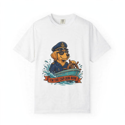 Golden Retriever Boat Captain Tee | Funny Summer Dog Graphic Shirt