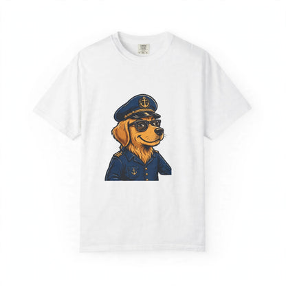 Golden Retriever Boat Captain Tee | Funny Summer Dog Graphic Shirt
