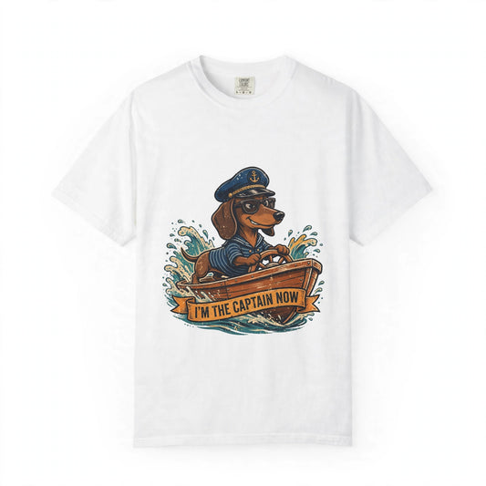Dachshund Boat Captain Tee | Funny Summer Dog Graphic Shirt