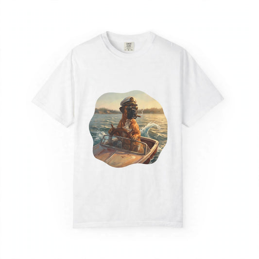 Boxer Captain Tee | Funny Summer Dog Graphic Shirt