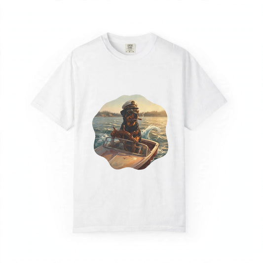 Rottweiler Captain Tee | Funny Summer Dog Graphic Shirt