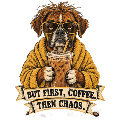 Iced Coffee Addict Boxer Coffee Tee transparent art