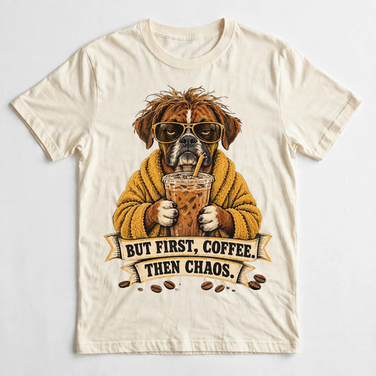Iced Coffee Addict Boxer Coffee Tee