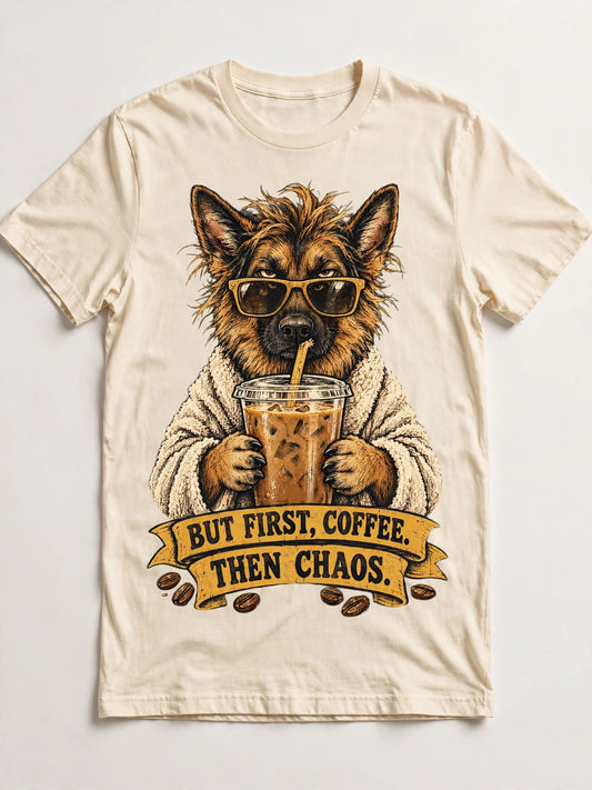 Iced Coffee Addict German Shepherd Coffee Tee