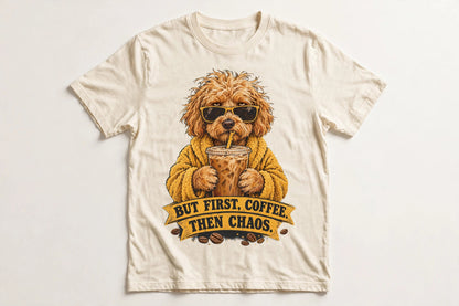 Iced Coffee Addict Goldendoodle Coffee Tee