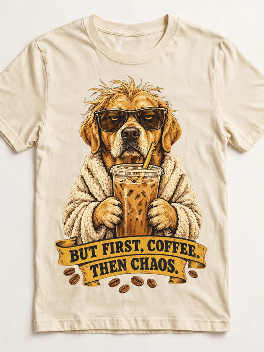 Iced Coffee Addict Labrador Retriever Coffee Tee